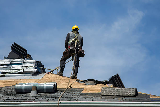 Professional Gutter Installation technician working in Sebastopol, MS